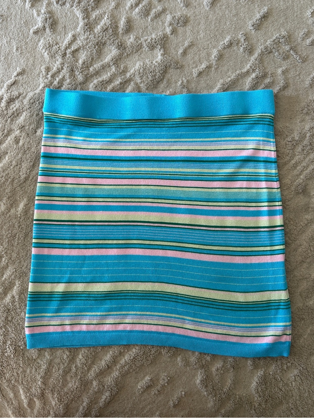 TWIK BY SIMONS Blue Striped Fine Knit Bodycon Mini Skirt Size L